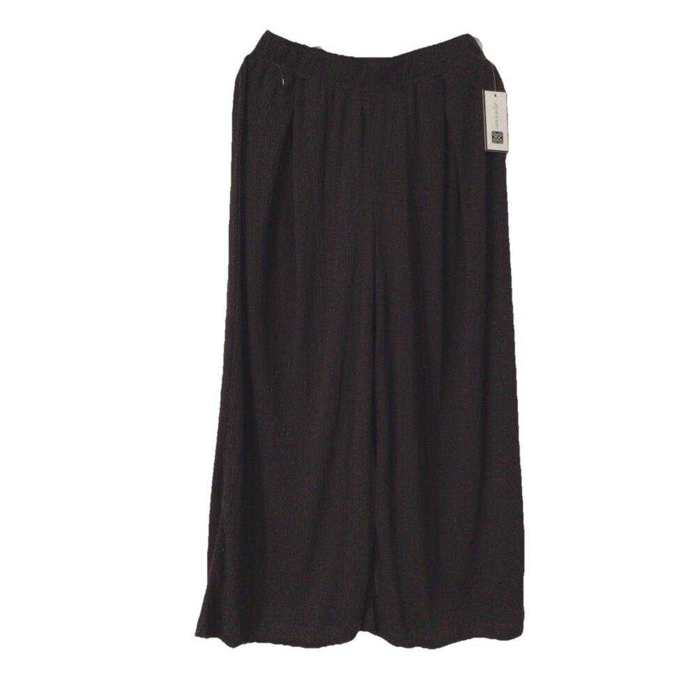 NWT Cable & Gauge textured Pants Brown Wide Leg Women L